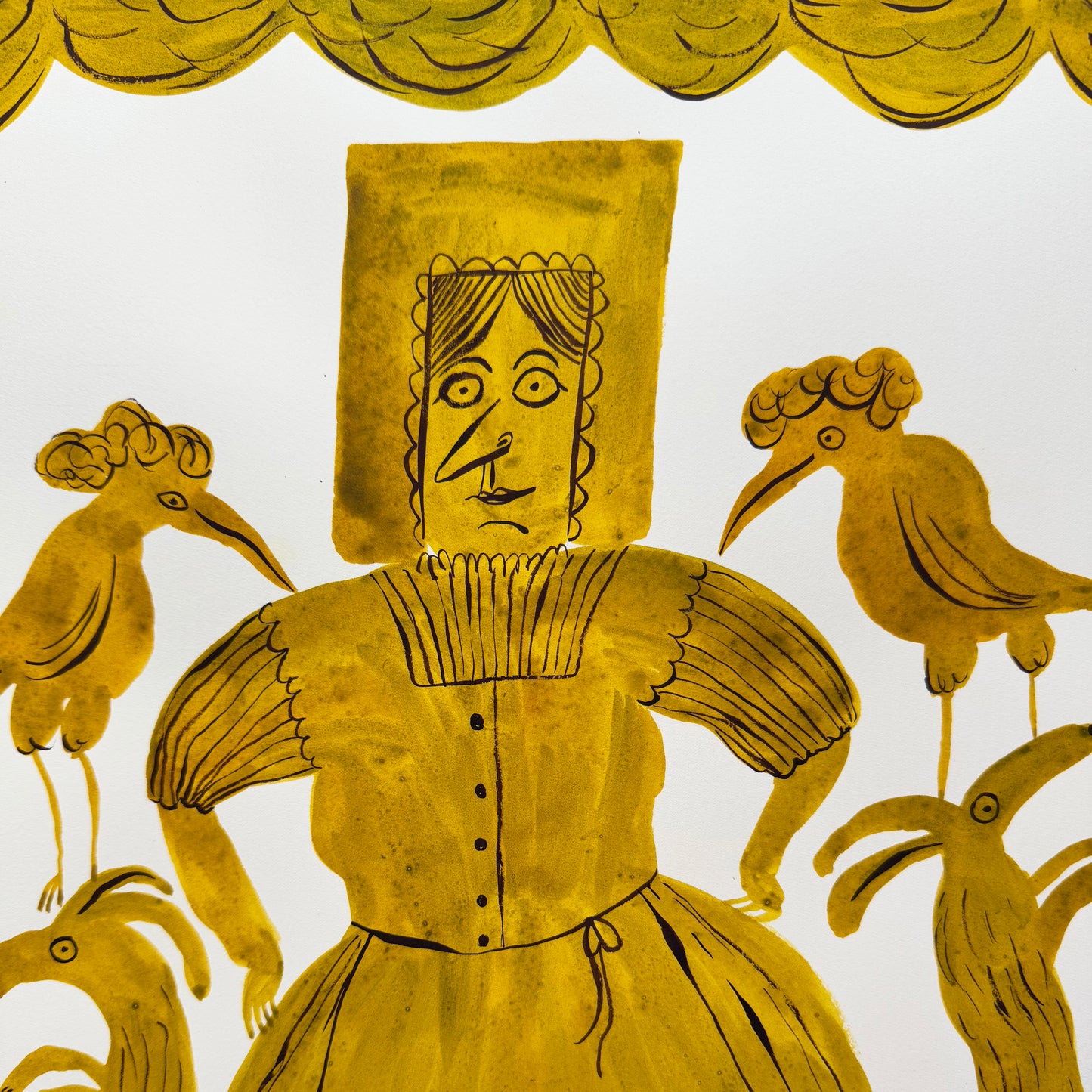 Tudor woman with pets