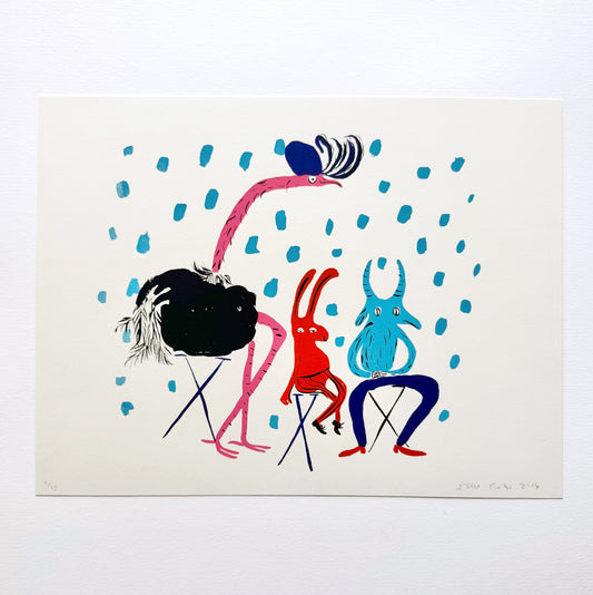 Ostrich in Waiting Room