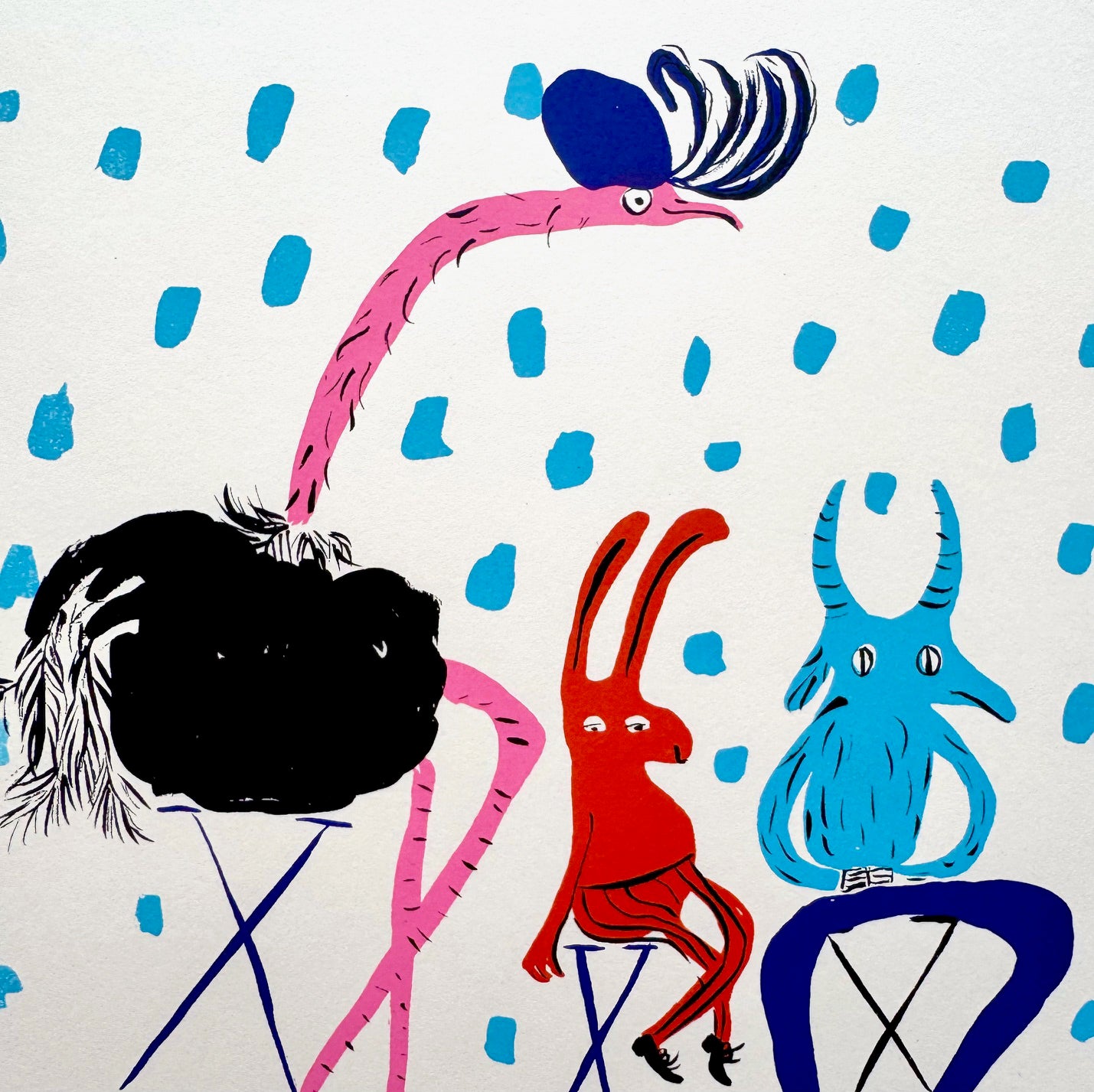 Ostrich in Waiting Room