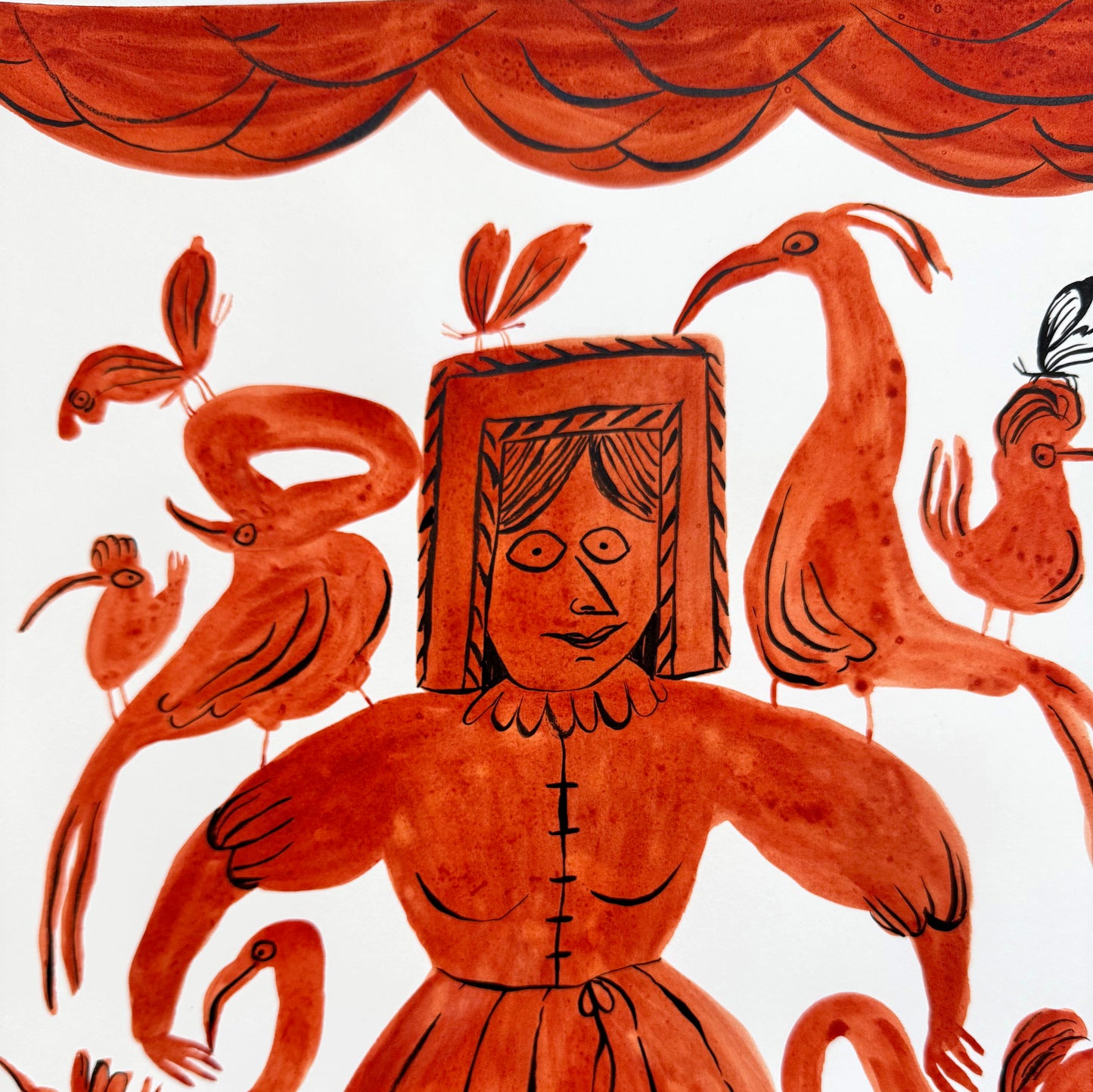 Tudor woman with birds