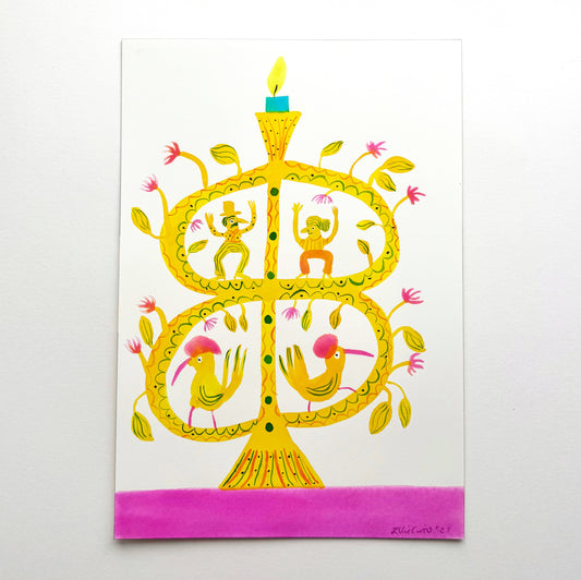 Dandelion Yellow Candelabra (small).